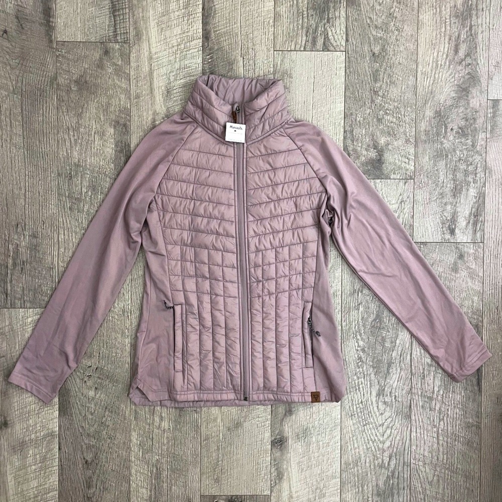 LIV Outdoor Womens Hybrid Quilted Puffer Jacket Mauve Purple Size M Full Zip NEW